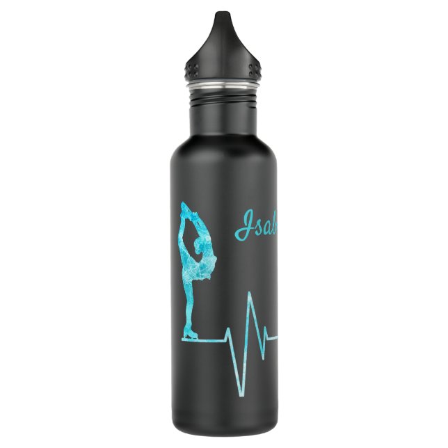 Ice skating water bottle heartbeat frozen blue (Left)