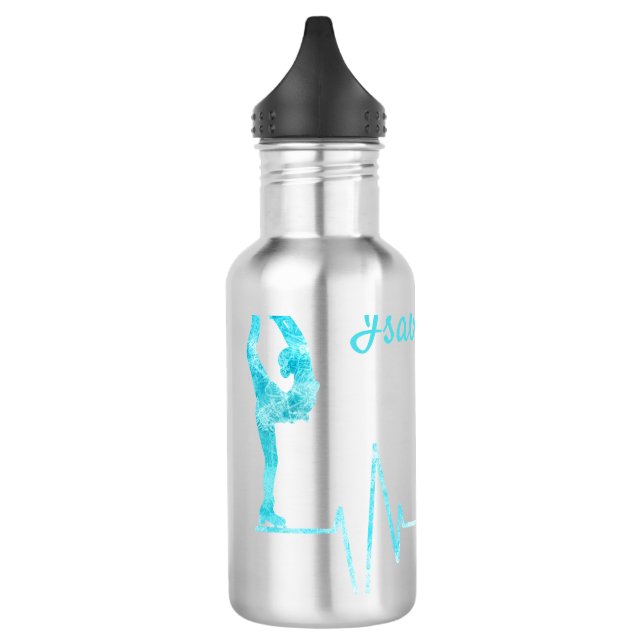 Ice skating water bottle heartbeat frozen blue (Left)