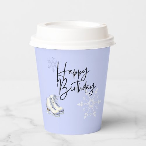 Ice Skating Winter Birthday Party Paper Cups