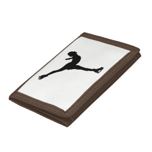 Ice Skating Woman Silhouette Tri-fold Wallet