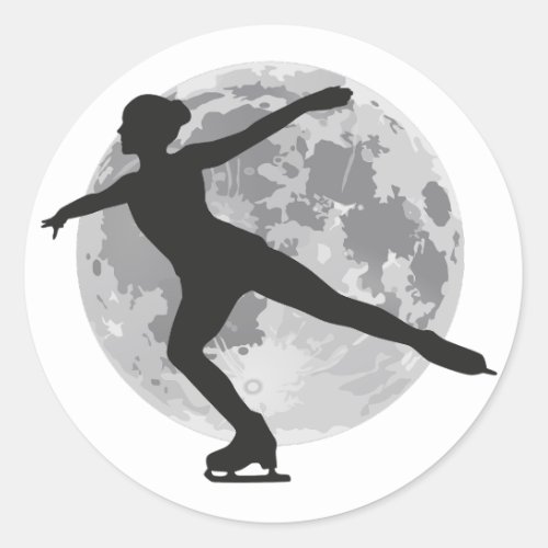 Ice Skating Womens Art  Classic Round Sticker