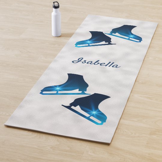 Ice skating yoga mat skate pairs blue star