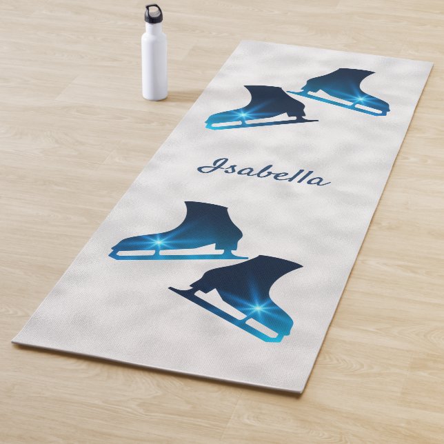 Ice skating yoga mat skate pairs blue star (In Situ)