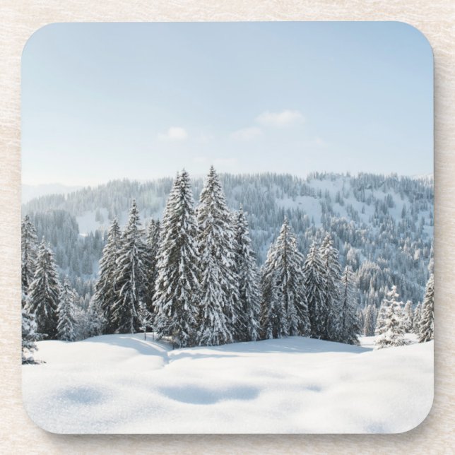Ice & Snow | Allgäu Bavaria Germany Beverage Coaster (Front)