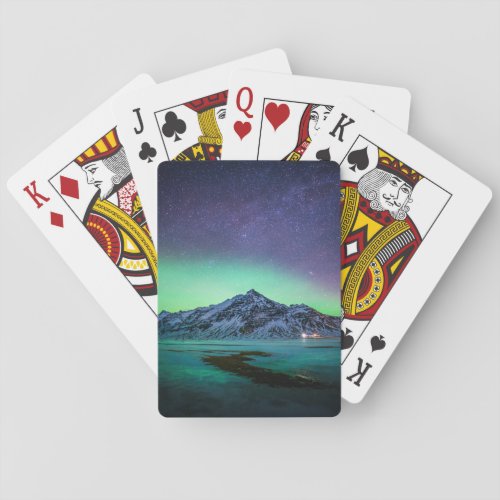Ice  Snow  Aurora Borealis Milky Way Iceland Poker Cards