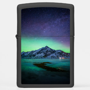 Ice & Snow Aurora Borealis Milky Way Iceland Zippo Lighter