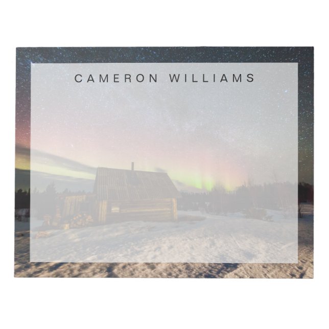 Ice & Snow | Aurora Polaris Murmansk, Iceland Notepad (Front)