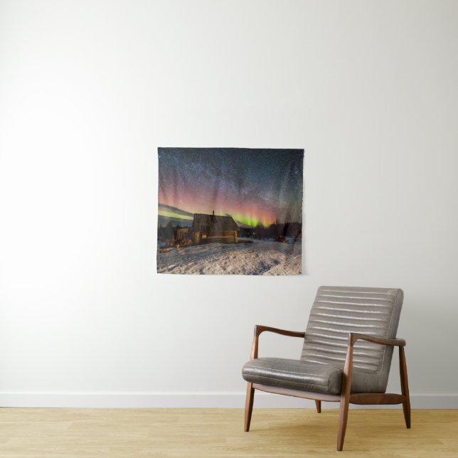 Ice & Snow | Aurora Polaris Murmansk, Iceland Tapestry (In Situ (Horizontal))