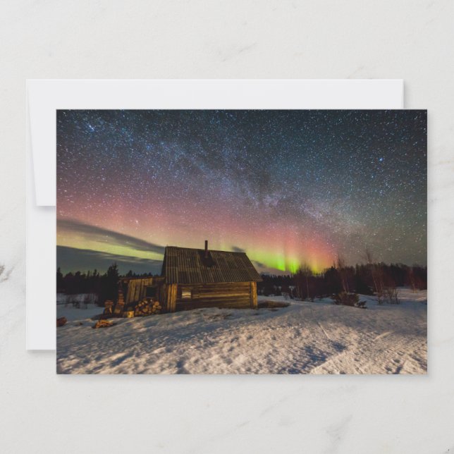 Ice & Snow | Aurora Polaris Murmansk, Iceland Thank You Card (Front)
