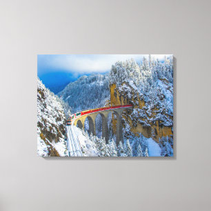 Ice & Snow Bernina Express, Switzerland Canvas Print