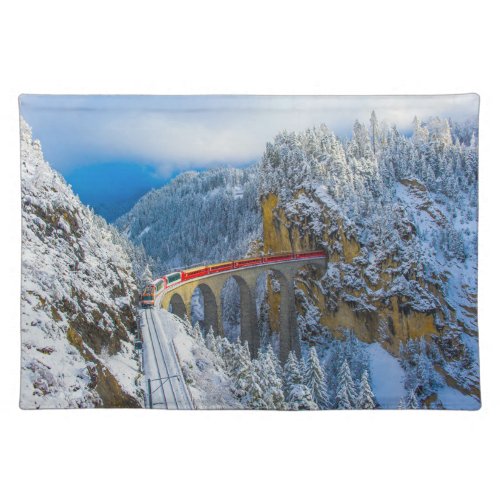 Ice  Snow  Bernina Express Switzerland Cloth Placemat