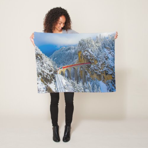 Ice  Snow  Bernina Express Switzerland Fleece Blanket