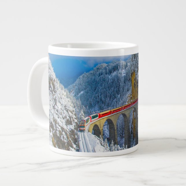 Ice & Snow | Bernina Express, Switzerland Giant Coffee Mug (Front Left)