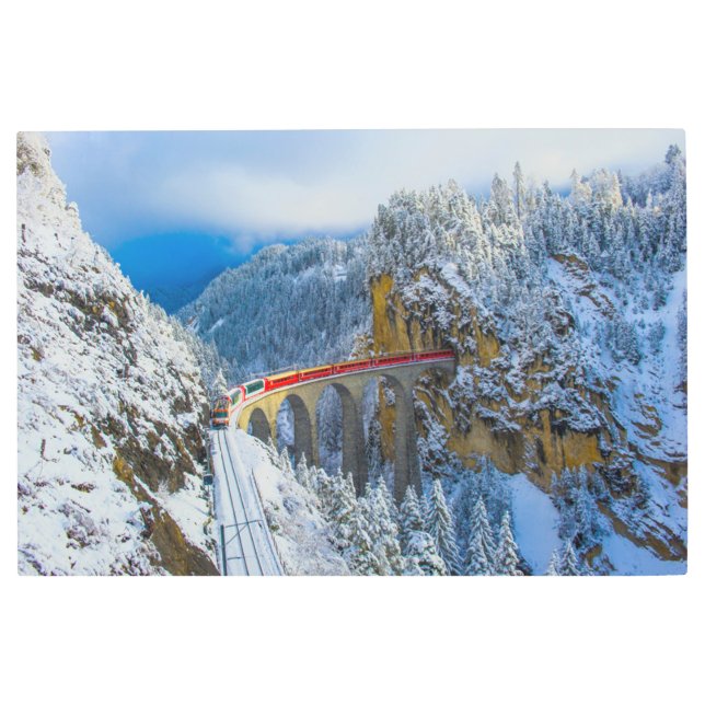 Ice & Snow | Bernina Express, Switzerland Metal Print (Front)