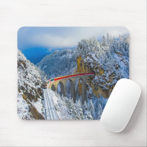 Ice  Snow  Bernina Express Switzerland Mouse Pad