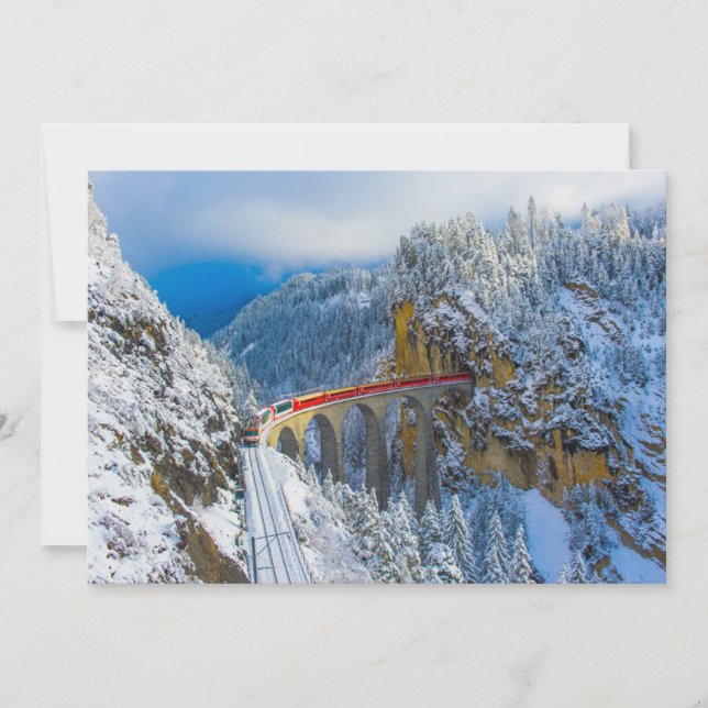 Ice & Snow | Bernina Express, Switzerland Thank You Card (Front)