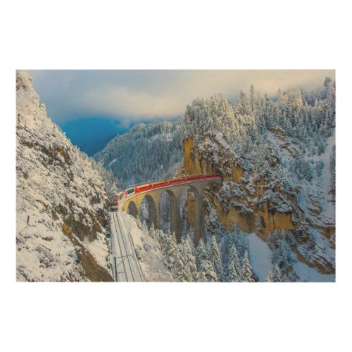 Ice  Snow  Bernina Express Switzerland Wood Wall Art