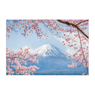 Ice & Snow Cherry Blossoms Mt. Fuji Japan Acrylic Print