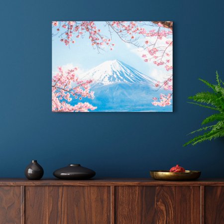Ice & Snow | Cherry Blossoms Mt. Fuji Japan Canvas Print