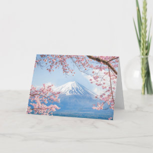 Ice & Snow Cherry Blossoms Mt. Fuji Japan Card