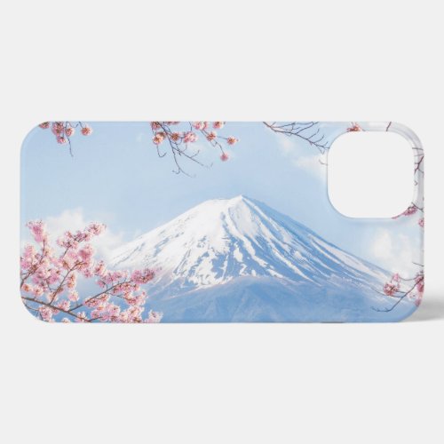 Ice  Snow  Cherry Blossoms Mt Fuji Japan iPhone 13 Case