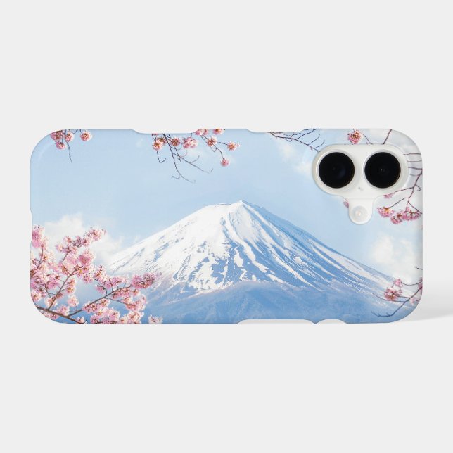 Ice & Snow | Cherry Blossoms Mt. Fuji Japan iPhone Case (Back Horizontal)