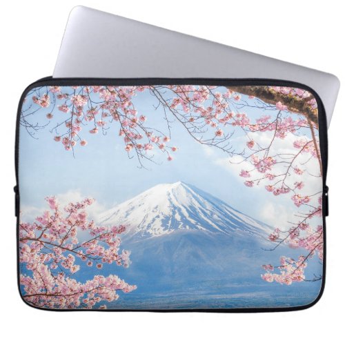 Ice  Snow  Cherry Blossoms Mt Fuji Japan Laptop Sleeve