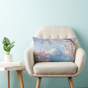 Ice & Snow   Cherry Blossoms Mt. Fuji Japan Lumbar Pillow
