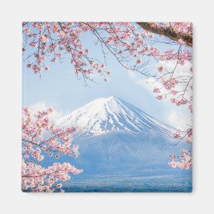 Ice & Snow Cherry Blossoms Mt. Fuji Japan Magnet