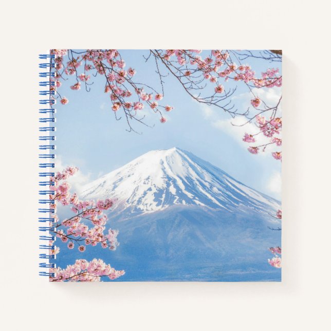 Ice & Snow | Cherry Blossoms Mt. Fuji Japan Notebook (Front)