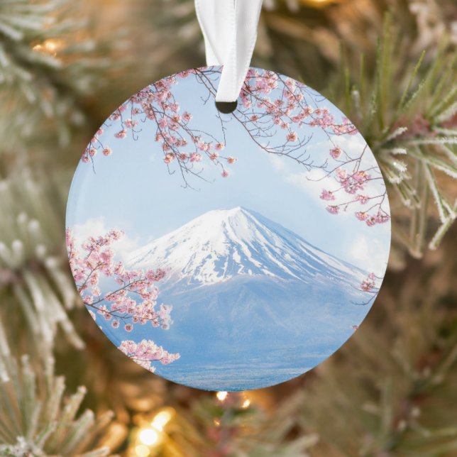 Ice & Snow | Cherry Blossoms Mt. Fuji Japan Ornament (Tree)