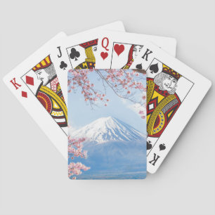Ice & Snow Cherry Blossoms Mt. Fuji Japan Poker Cards