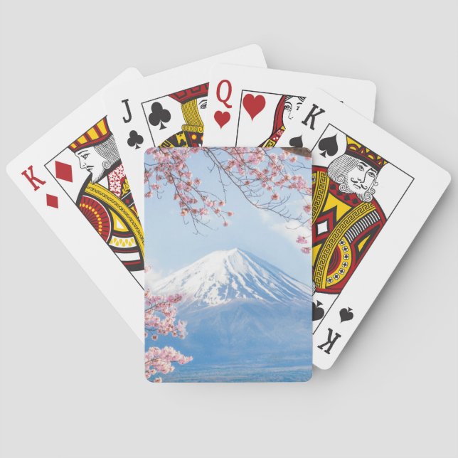 Ice & Snow | Cherry Blossoms Mt. Fuji Japan Poker Cards (Back)