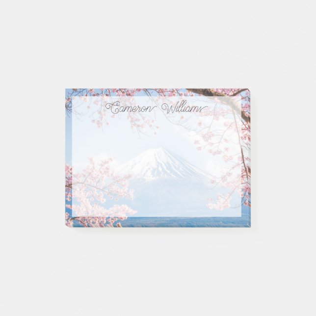 Ice & Snow | Cherry Blossoms Mt. Fuji Japan Post-it Notes (Front)