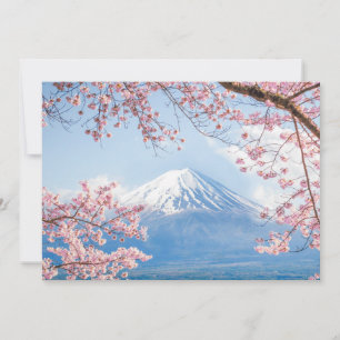 Ice & Snow Cherry Blossoms Mt. Fuji Japan Thank You Card