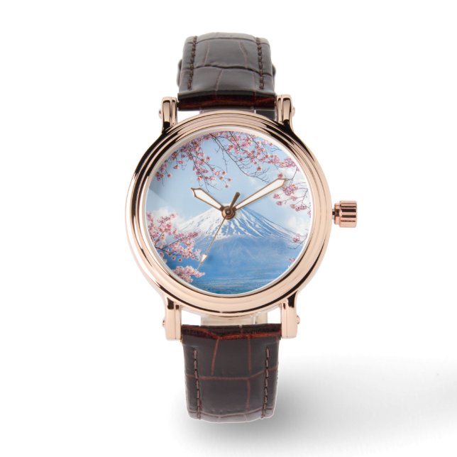 Ice & Snow | Cherry Blossoms Mt. Fuji Japan Watch (Front)