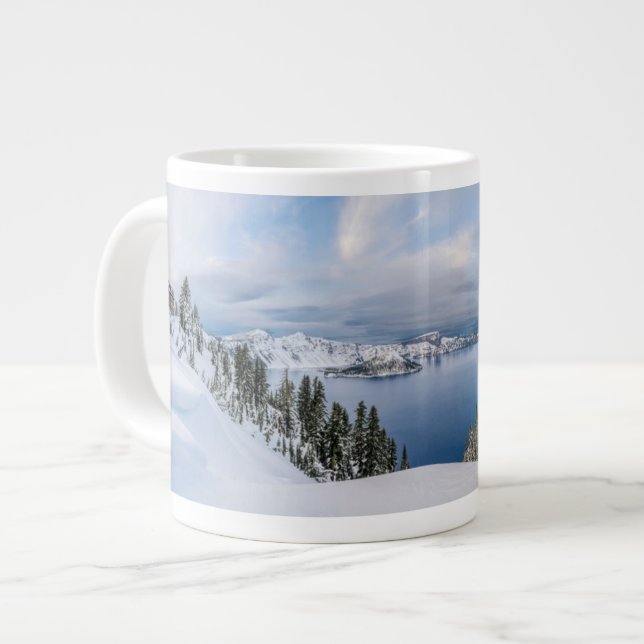 Ice & Snow | Crater Lake Oregon Giant Coffee Mug (Front Left)