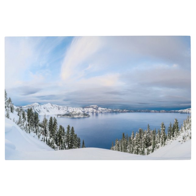Ice & Snow | Crater Lake Oregon Metal Print (Front)