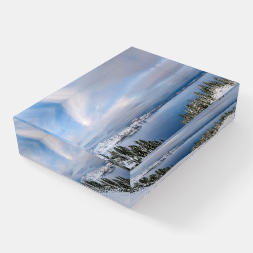 Ice  Snow  Crater Lake Oregon Paperweight