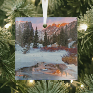 Ice & Snow Estes Park, Colorado Glass Ornament