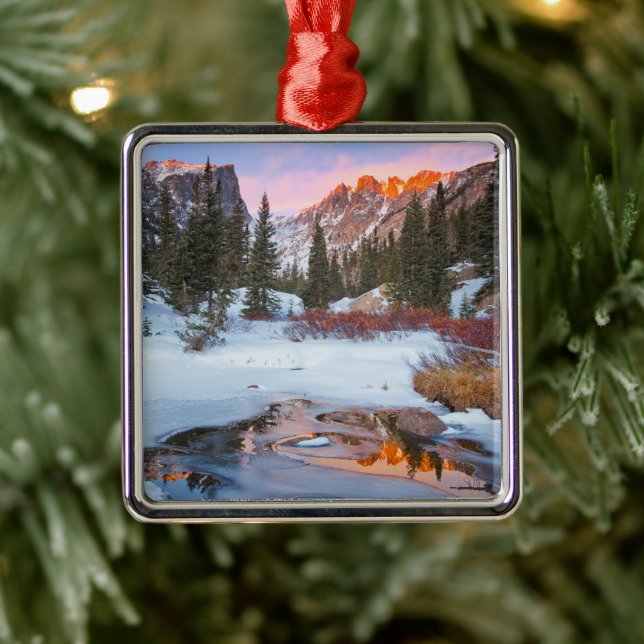 Ice & Snow | Estes Park, Colorado Metal Ornament (Tree)