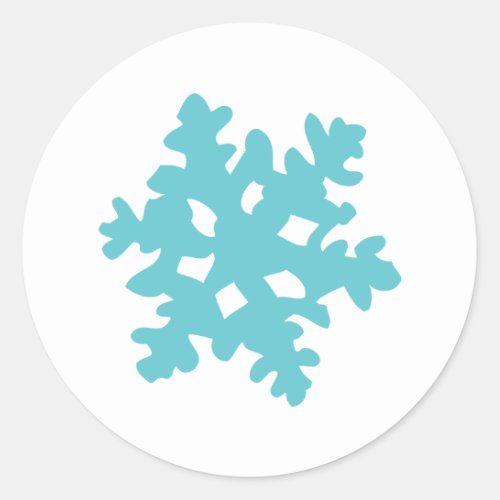 ice snow flake _ snowflake classic round sticker
