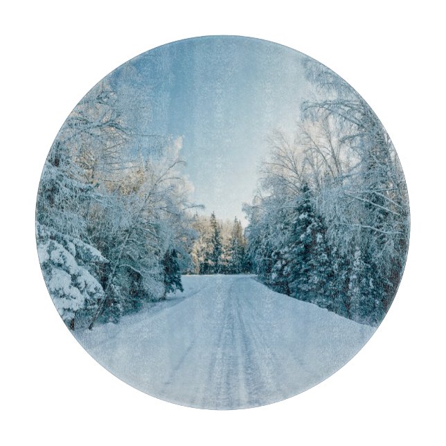 Ice & Snow | Frozen Winter Road Russia, Siberia Cutting Board (Front)