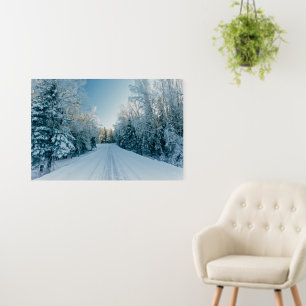 Ice & Snow Frozen Winter Road Russia, Siberia Foam Board