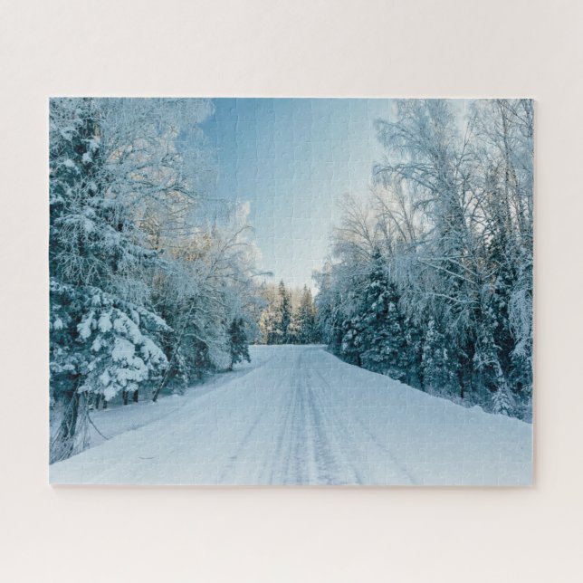 Ice & Snow | Frozen Winter Road Russia, Siberia Jigsaw Puzzle (Horizontal)