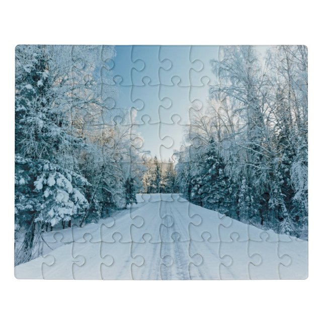 Ice & Snow | Frozen Winter Road Russia, Siberia Jigsaw Puzzle (Puzzle Horizontal)