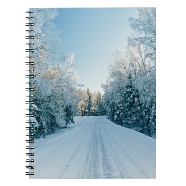 Ice & Snow | Frozen Winter Road Russia, Siberia Notebook (Front)