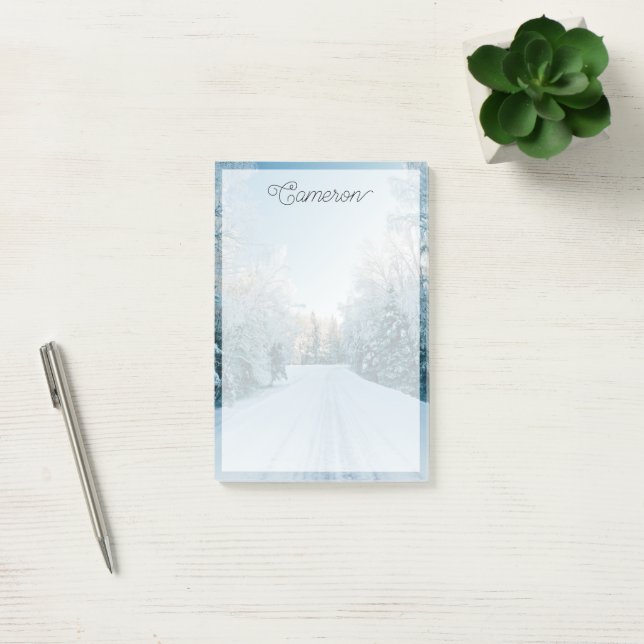 Ice & Snow | Frozen Winter Road Russia, Siberia Post-it Notes (Office)