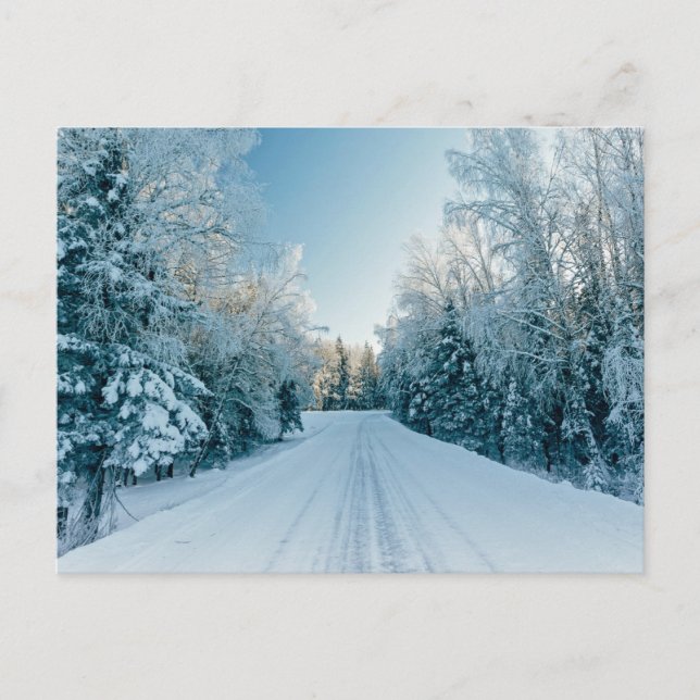 Ice & Snow | Frozen Winter Road Russia, Siberia Postcard (Front)