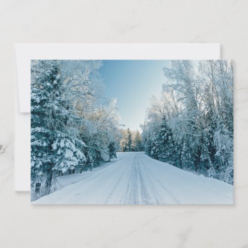 Ice  Snow  Frozen Winter Road Russia Siberia Thank You Card